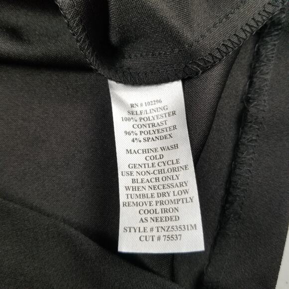 Connected Apparel Black White Pink Floral Overlay Dress Stretchy Excellent 10 - Picture 5 of 5